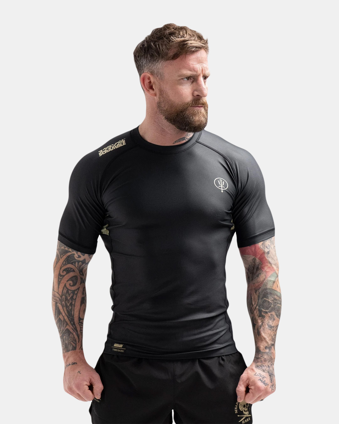 스크램블 x 스루다크 엔슈 MK1 래쉬가드 숏슬리브 - 블랙