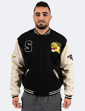 스크램블 스카잔 자켓 - 블랙/크림