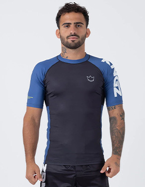 킹즈 랭크 퍼포먼스 V2 래쉬가드 숏슬리브 - 블루