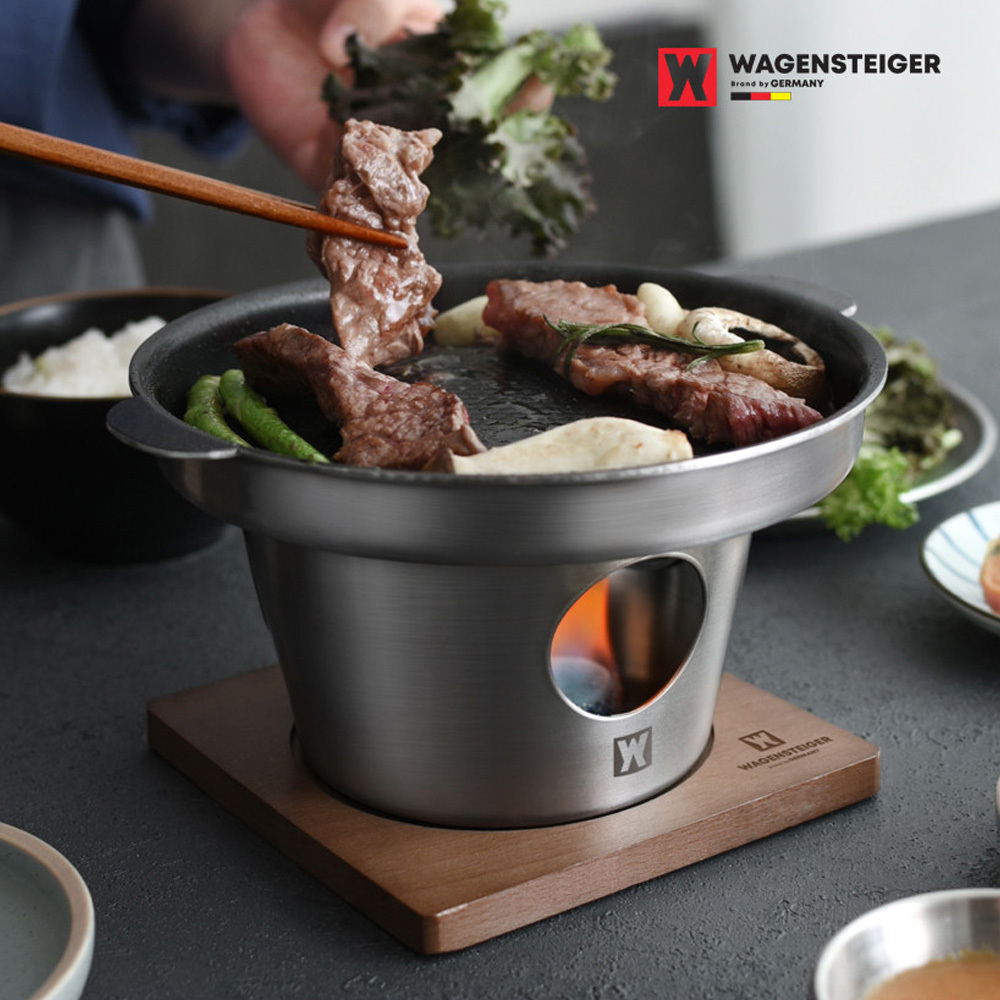 바겐슈타이거 미니 화로(그릴팬+화로+나무받침대)