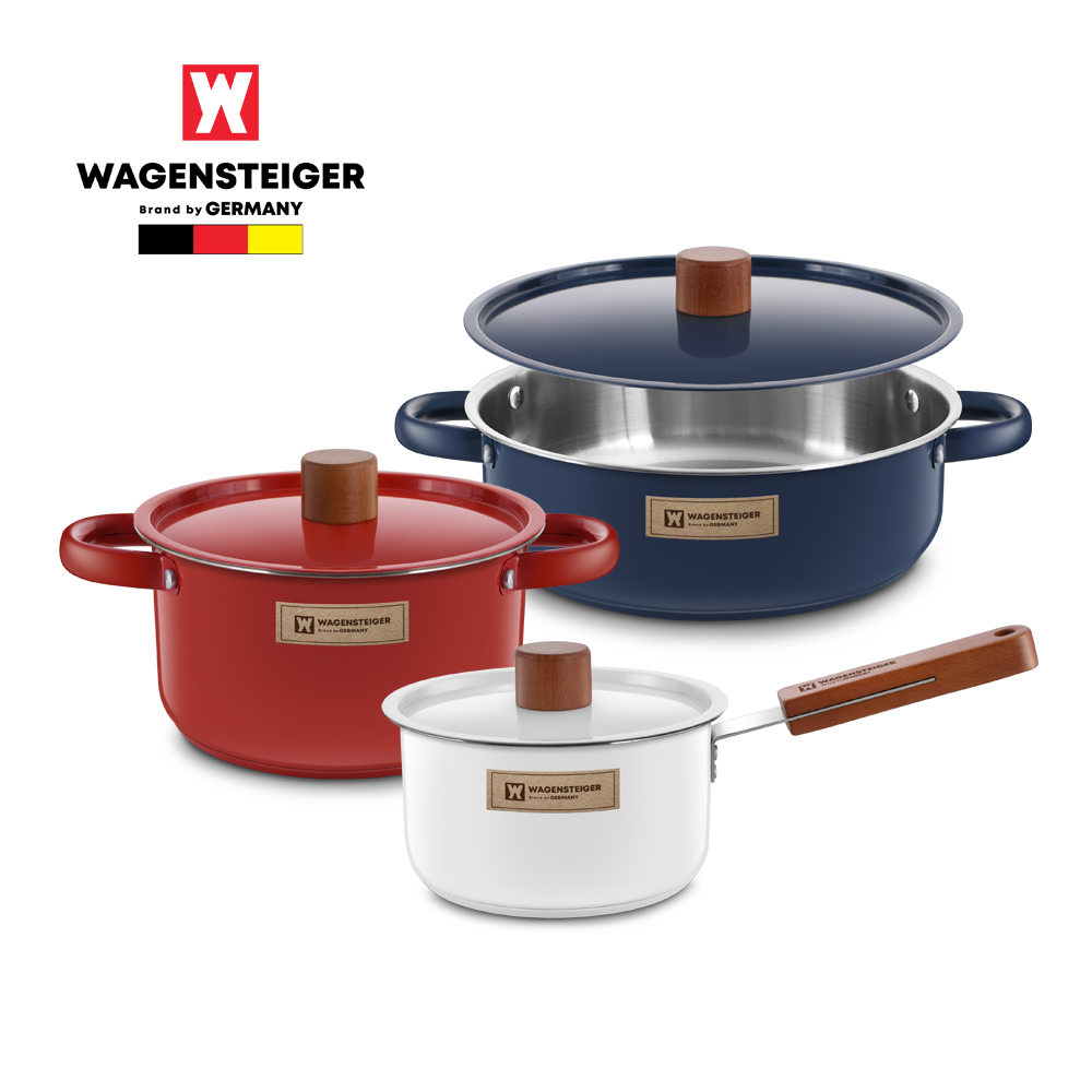 바겐슈타이거 프렌치 3종냄비 세트 크림+레드+블루(18편수, 20양수, 26전골)