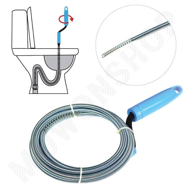 하수구뚫는장비 스프링 변기 관통기 싱크대 화장실 막혔을때 4m