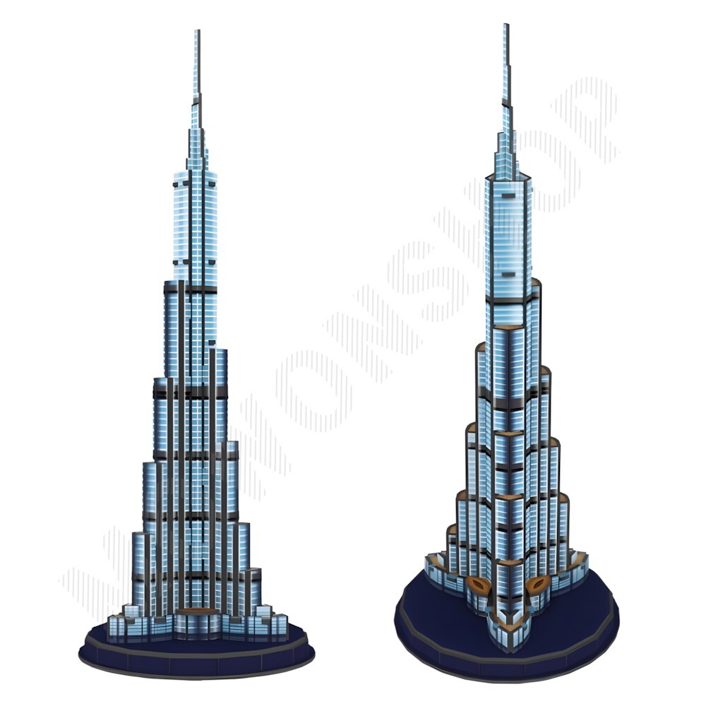세계 유명 건축물 만들기 랜드마크 종이 공작 모형 조립 부르즈할리파