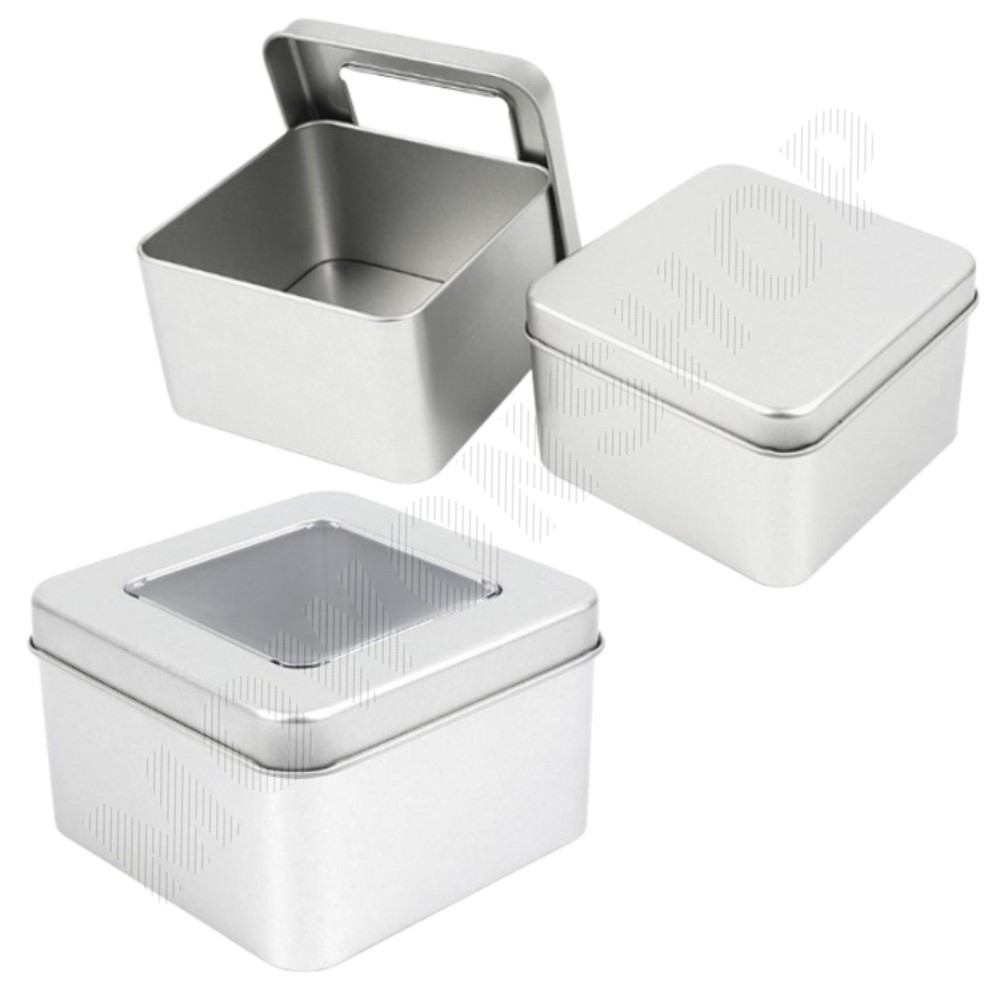 대형 틴케이스 틴캔 투명 사각 철제 틴박스