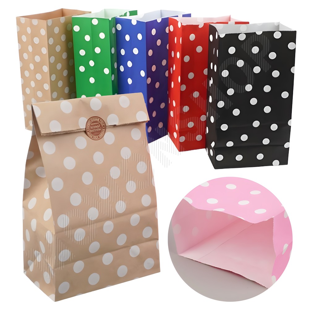 각봉투 종이 크라프트 각대봉투 선물 포장 컬러 페이퍼백 땡땡이