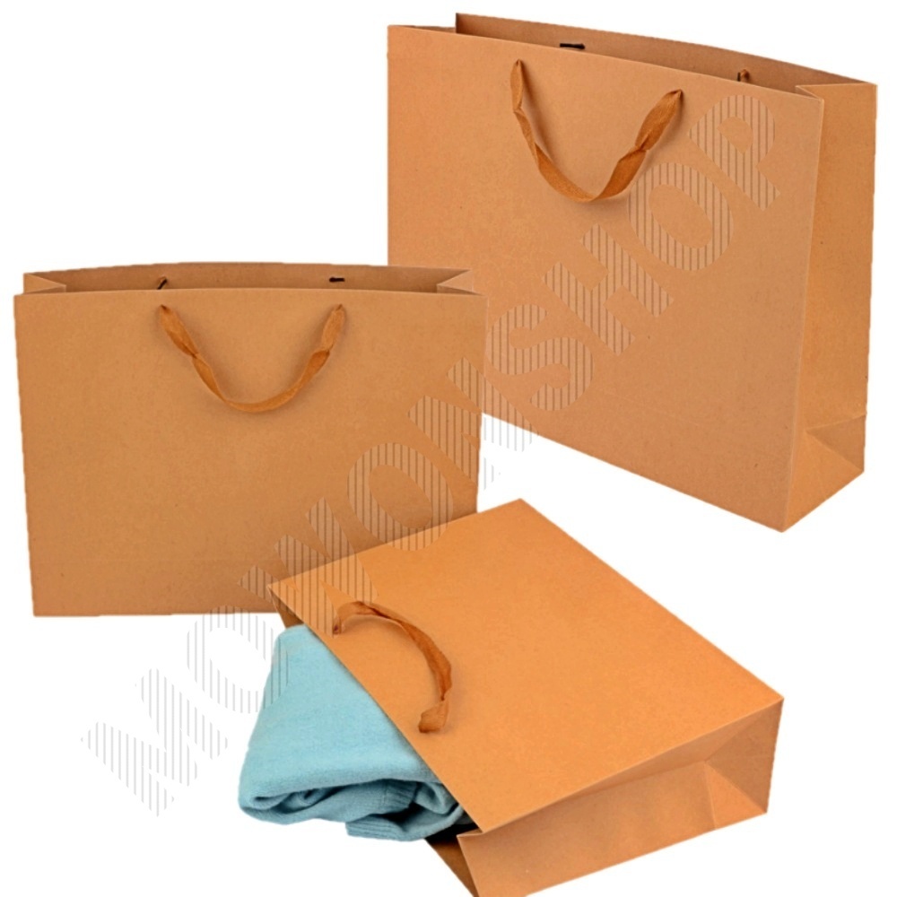 크라프트지 쇼핑백 튼튼한 종이 가방 손잡이 봉투 특대형 2종