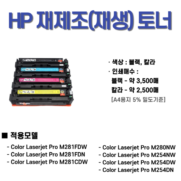 [케이와이솔루션] 재생토너 HP CF502X 노랑