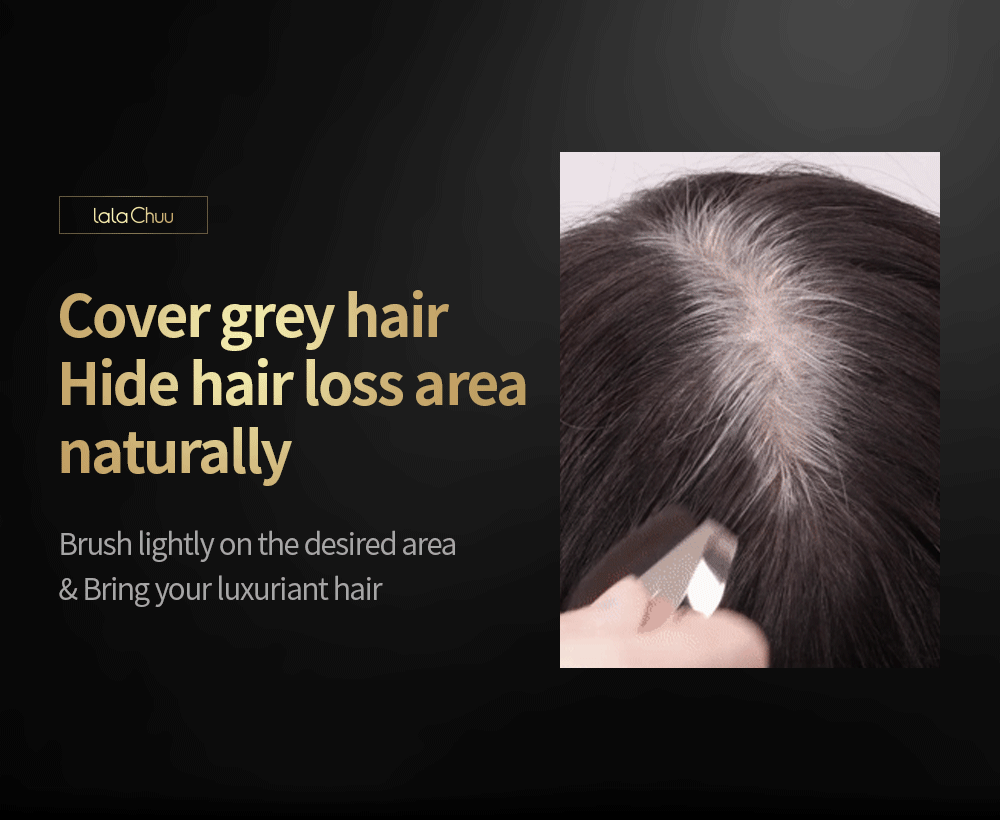 LALACHUU Hair Cushion Master brush applying temporary colour over visible grey roots