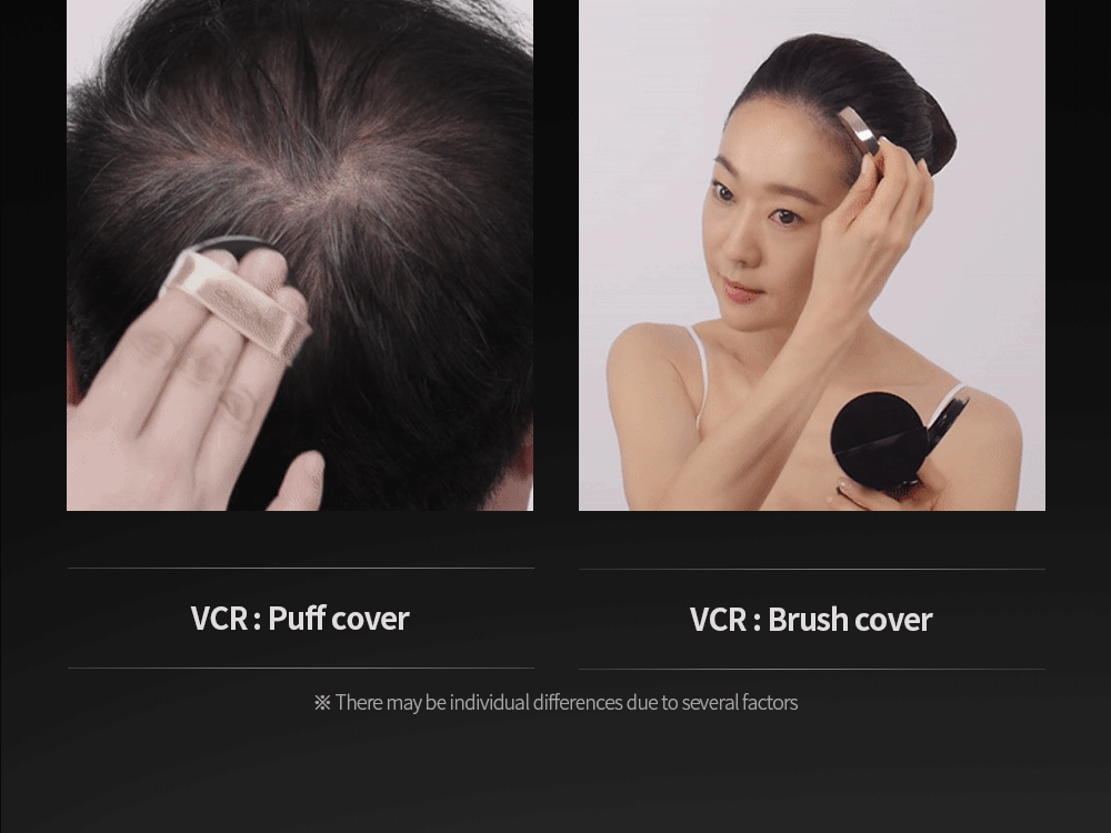 LALACHUU Hair Cushion Master showing cushion puff application on the crown and precision brush application at the hairline