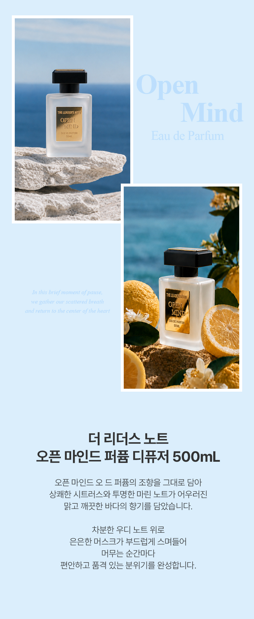[백화점] 더 리더스 노트 퍼퓸 대용량 디퓨저 오픈마인드, 500ml 상세 이미지 6