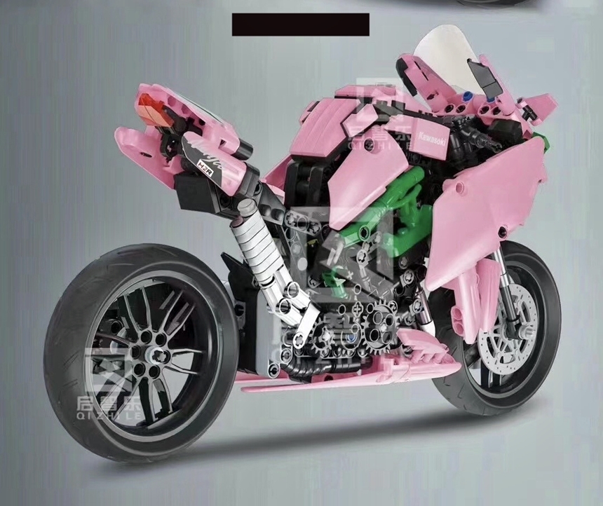 레고호환 스피드챔피언 가와사키 닌자 H2R 핑크 오토바이 85002