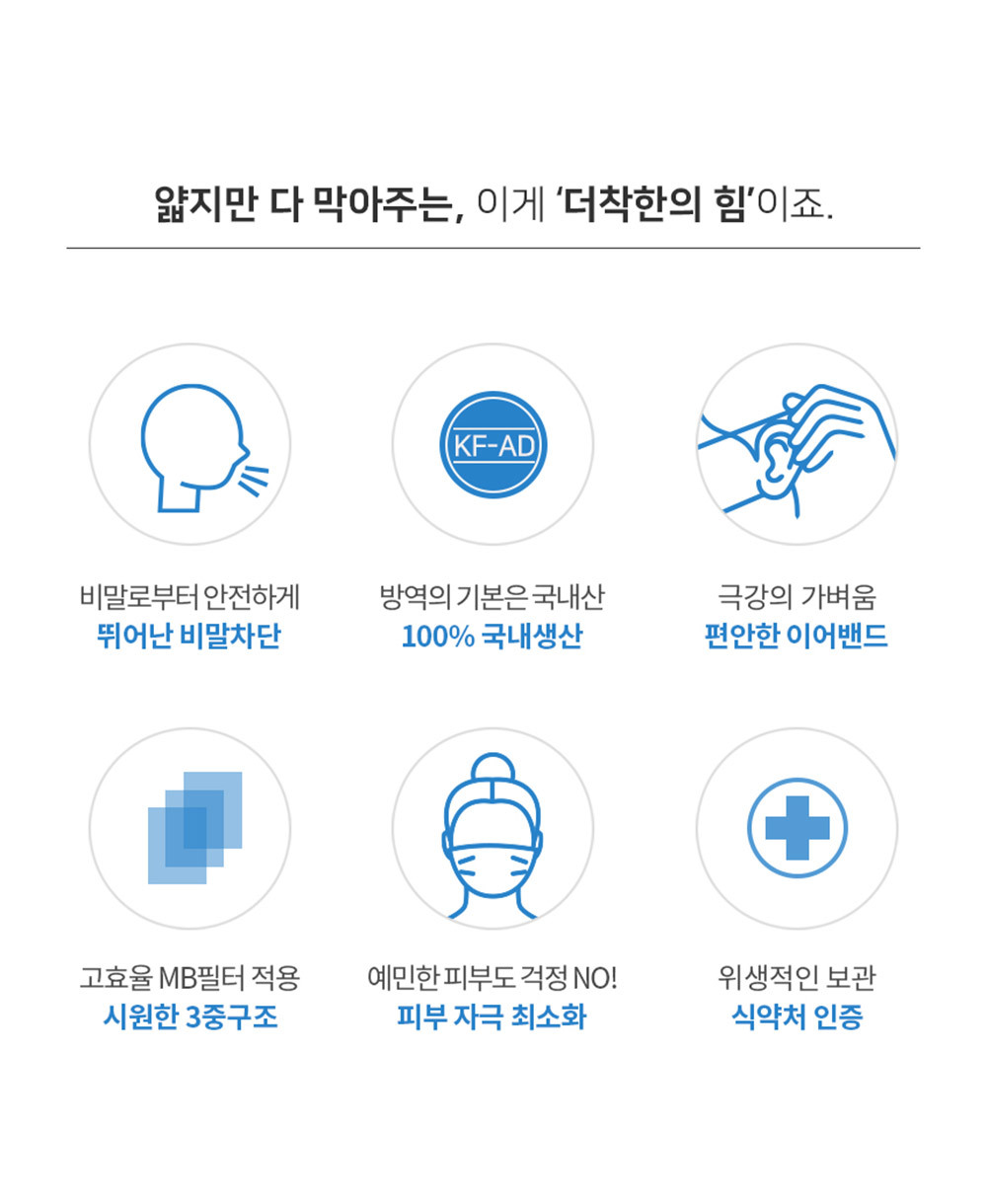 마스크·건강용품 > 1+1 더착한 박스패키지 비말차단마스크 KF-AD 2BOX 50매+50매 | 오늘의집 쇼핑