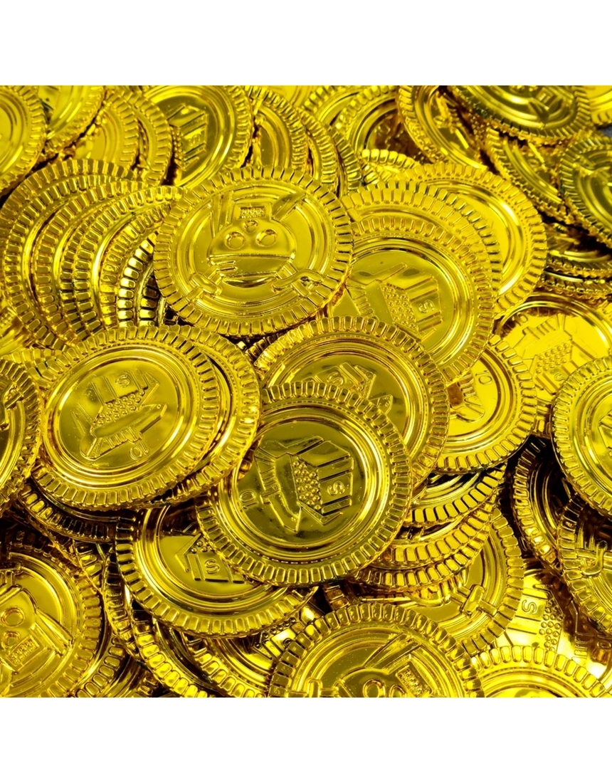 모형 금화 세트 100p 가짜 코인 주화 동전 보물섬 해적 어린이 장난감 전시 촬영소품-모바일 11번가