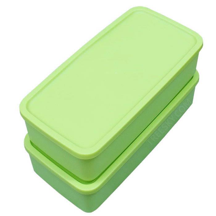 타파웨어 싱싱블럭 야채통 직사각 냉장용기세트-1.4L 2개/그린 (530) #0