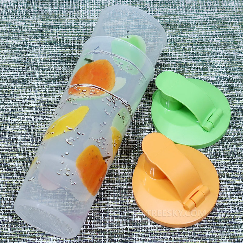 타파웨어 에코주니어 후르츠 플립캡 냉장물병세트-470ml 2개/오렌지+그린 (748-2) #2