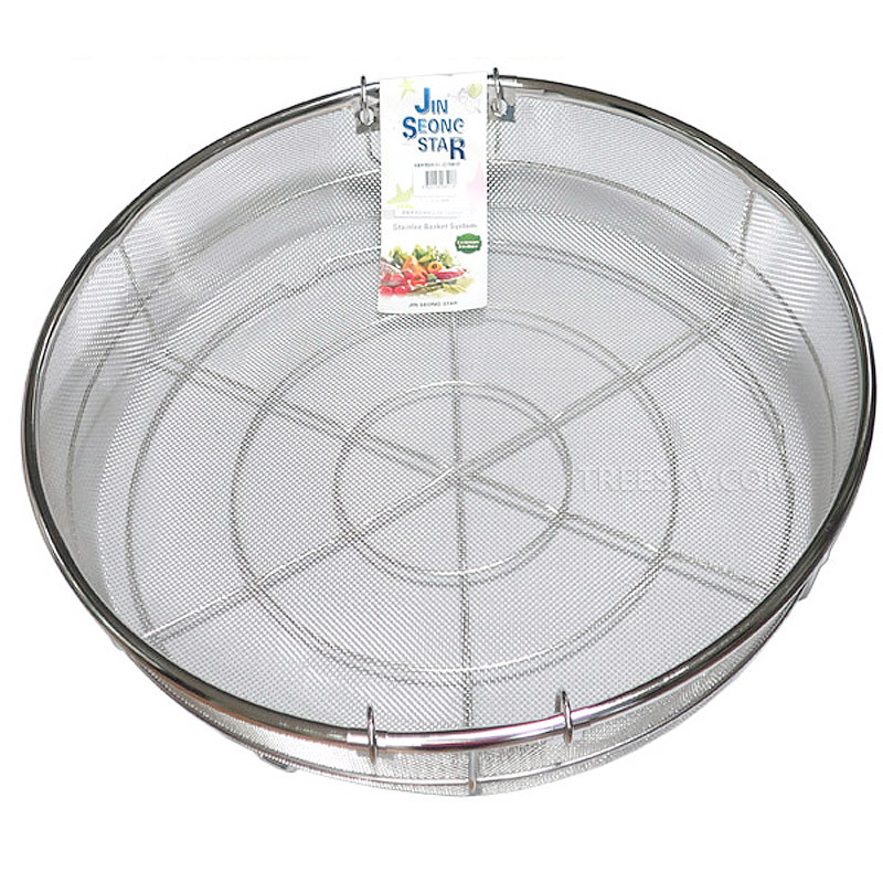 진성스타 영업용 원형프레임 스테인리스 메쉬망 양수바구니 고운망A형 1단-63cm 1개 (8809154085152) #0