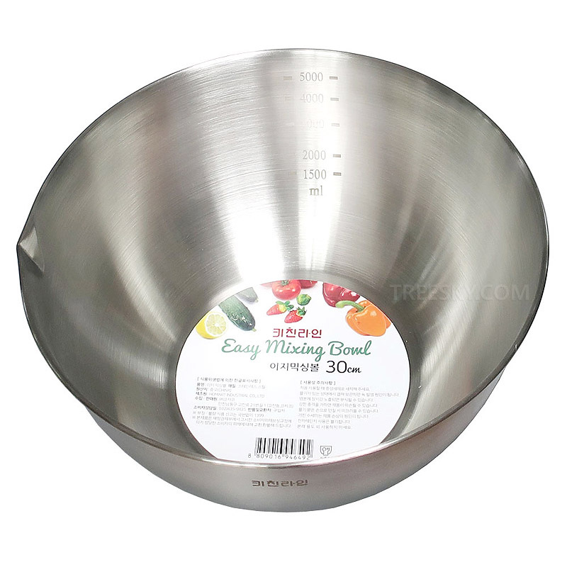 키친라인 계량눈금 이지스텐 믹싱보울-30cm/5.0L 1개 (8809016946492) #0