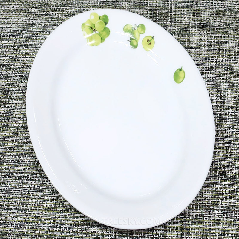 제품사진-코렐 그린베리 비트렐 글라스 타원접시소-24cm 1개 (NTG-6950) (8888236079548) #1