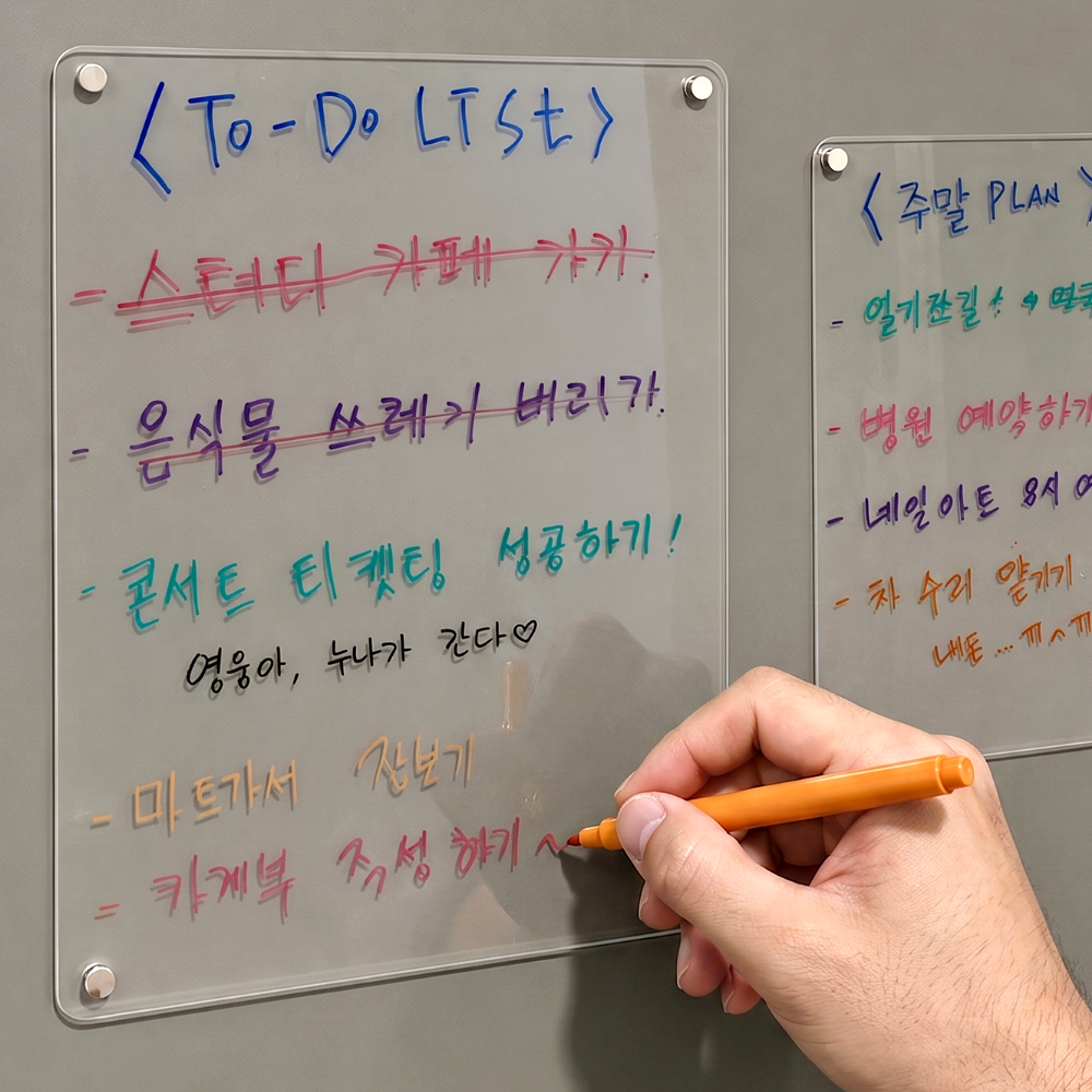 메모보드풍선스티커 액세서리보드 인테리어디자인소품 화이트보드쓰기쉬운 투명보드판 냉장고주간일정 멀티퍼포즈메모판 고정메모보드 투명칠판보드 30x40 아크릴 냉장고 자석 메모보드