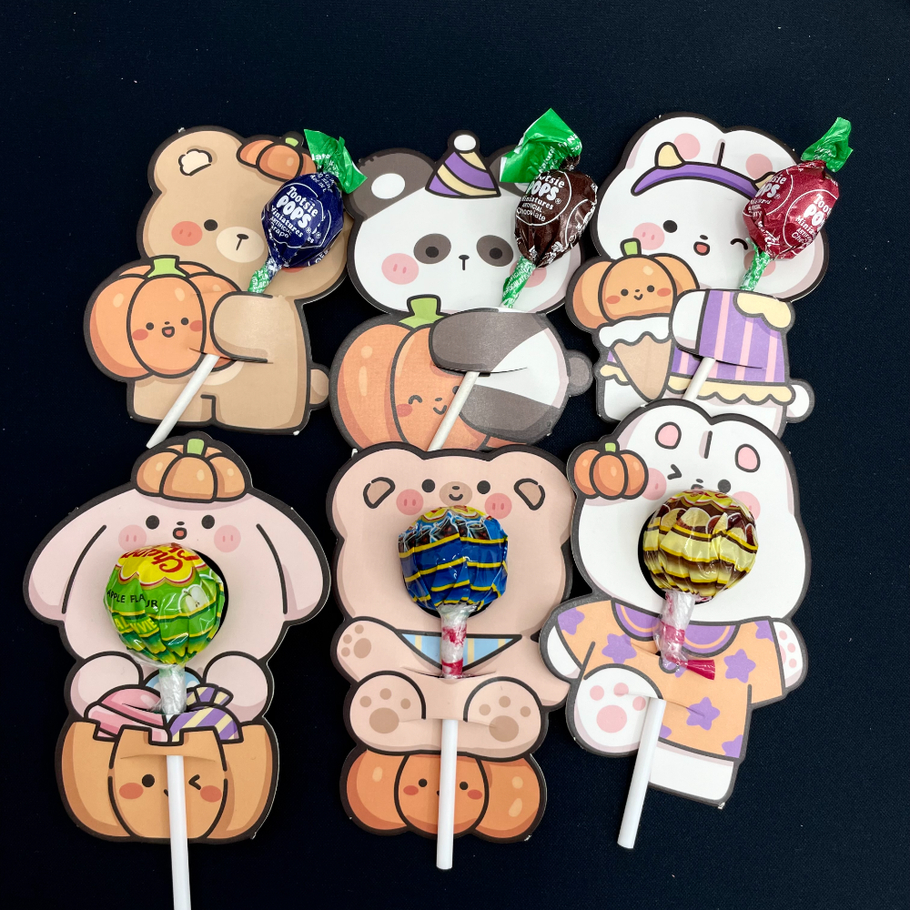 할로윈 동물포장지 캔디 사탕포장지 동물캔디 6P 동물 캔디페이퍼