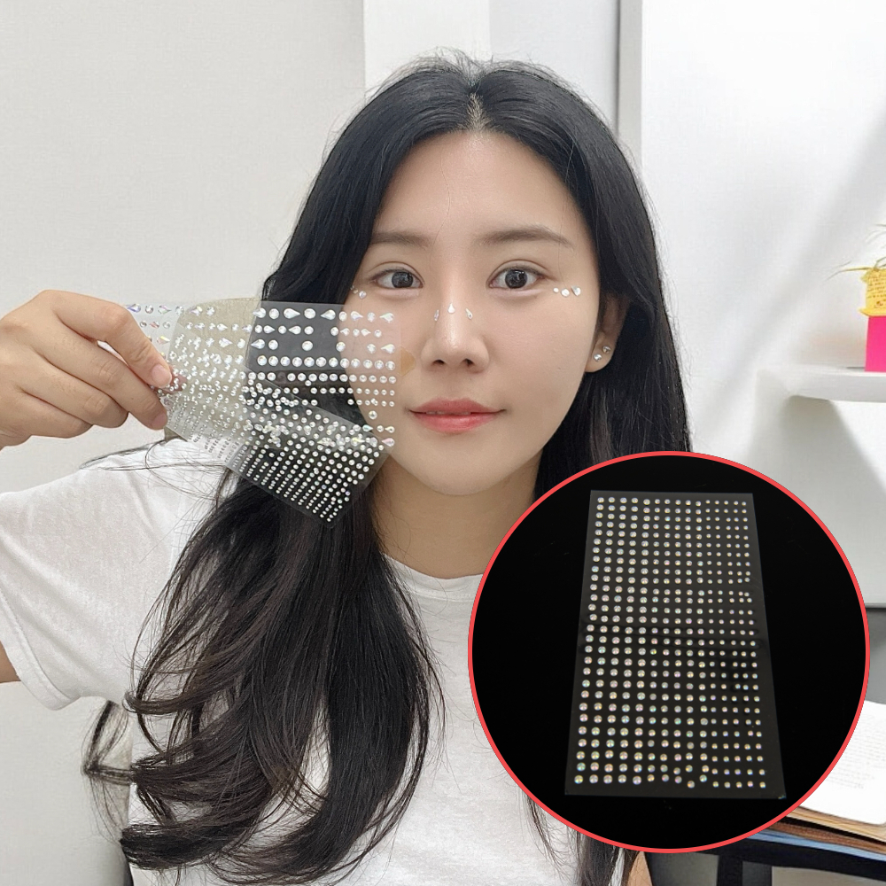 디자인스티커 보석스티커 아크릴스티커 크리스털스티커 원형스티커 페이스 스티커 원형 큐빅 큐빅스티커