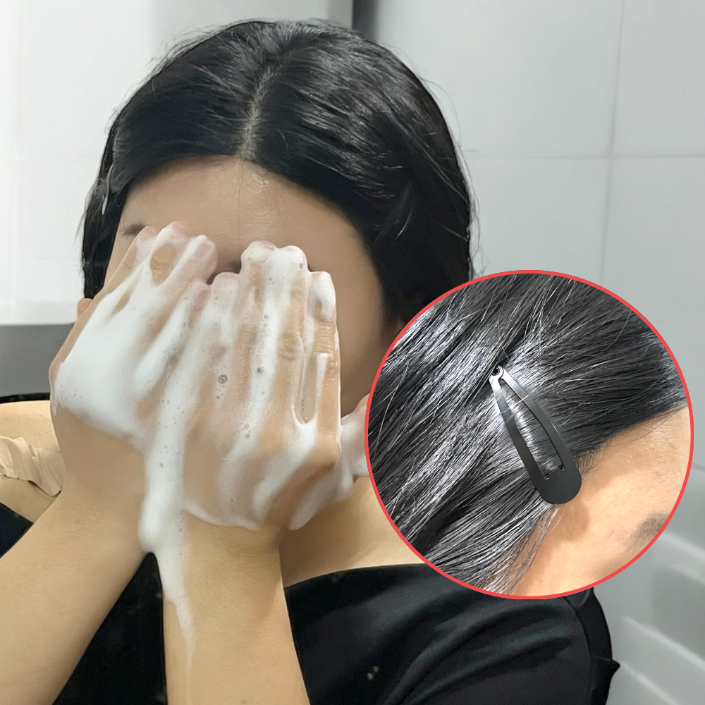헤어핀여성 화난머리핀 머리무지개컬러 펫펜던트락 똑딱이핀 집게헤어핀 물결머리핀 헤어핀 오로라핀 작은머리핀 이모티콘머리핀 꽃핀 패션머리핀 48cm 검정 똑딱핀 10P 머리핀