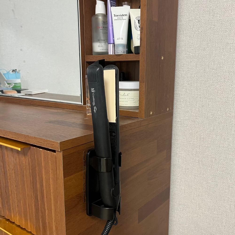 머리스타일러홀더 헤어스타일링기기 화이트실리콘고데기 핸디고데기 고데기거치대블랙 고데기거치대 고데기파우치 파우치실리콘고데기 증기고데기 파우치고데기 헤어도구 블랙 무타공 거치대 고데기