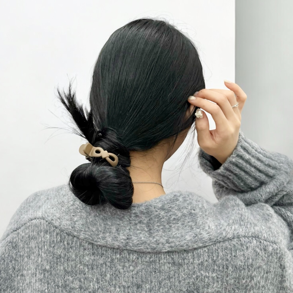 헤어스타일링 헤어핀 머리핀 헤어악세서리 포니테일클래식 포니테일 브라운 집게핀 올림머리 올림머리집게핀