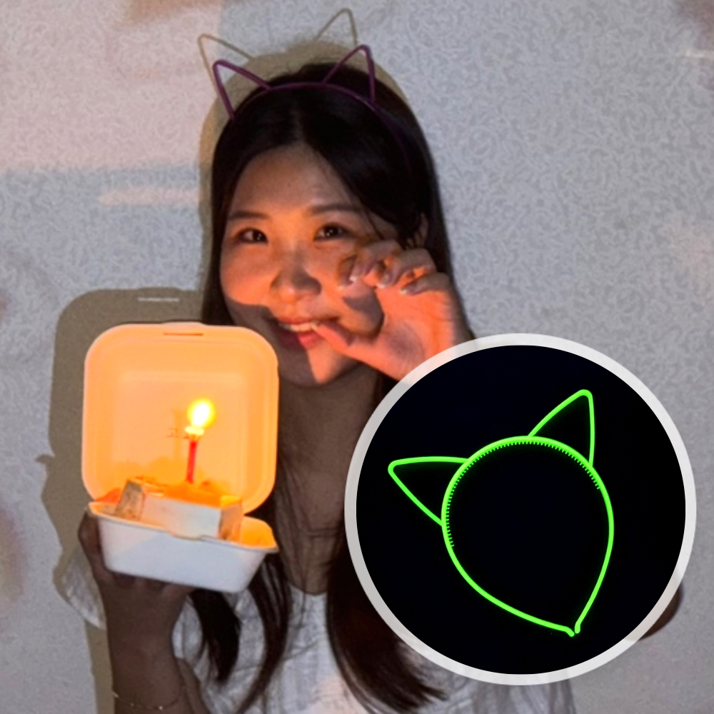 머리끈 키즈머리띠 헤드밴드 블랙헤어밴드 머리액세서리 헤어용품 헤어밴드빅사이즈 헤드핀 리본머리띠 푸근한머리띠 LED머리띠 동물모티브머리띠 장식머리띠 이벤트 고양이 야광 파티 머리띠
