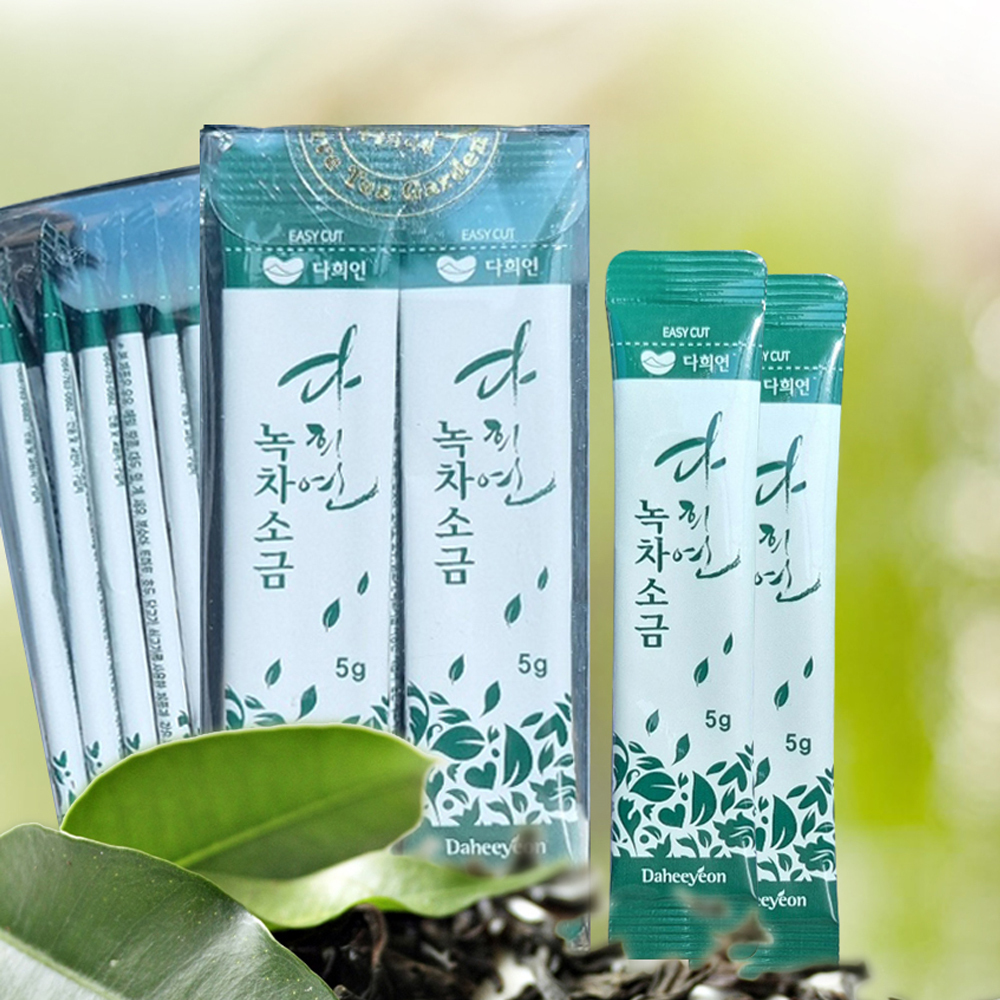 다희연 녹차소금 5g x 20포 제주도 잎차 용융 소금