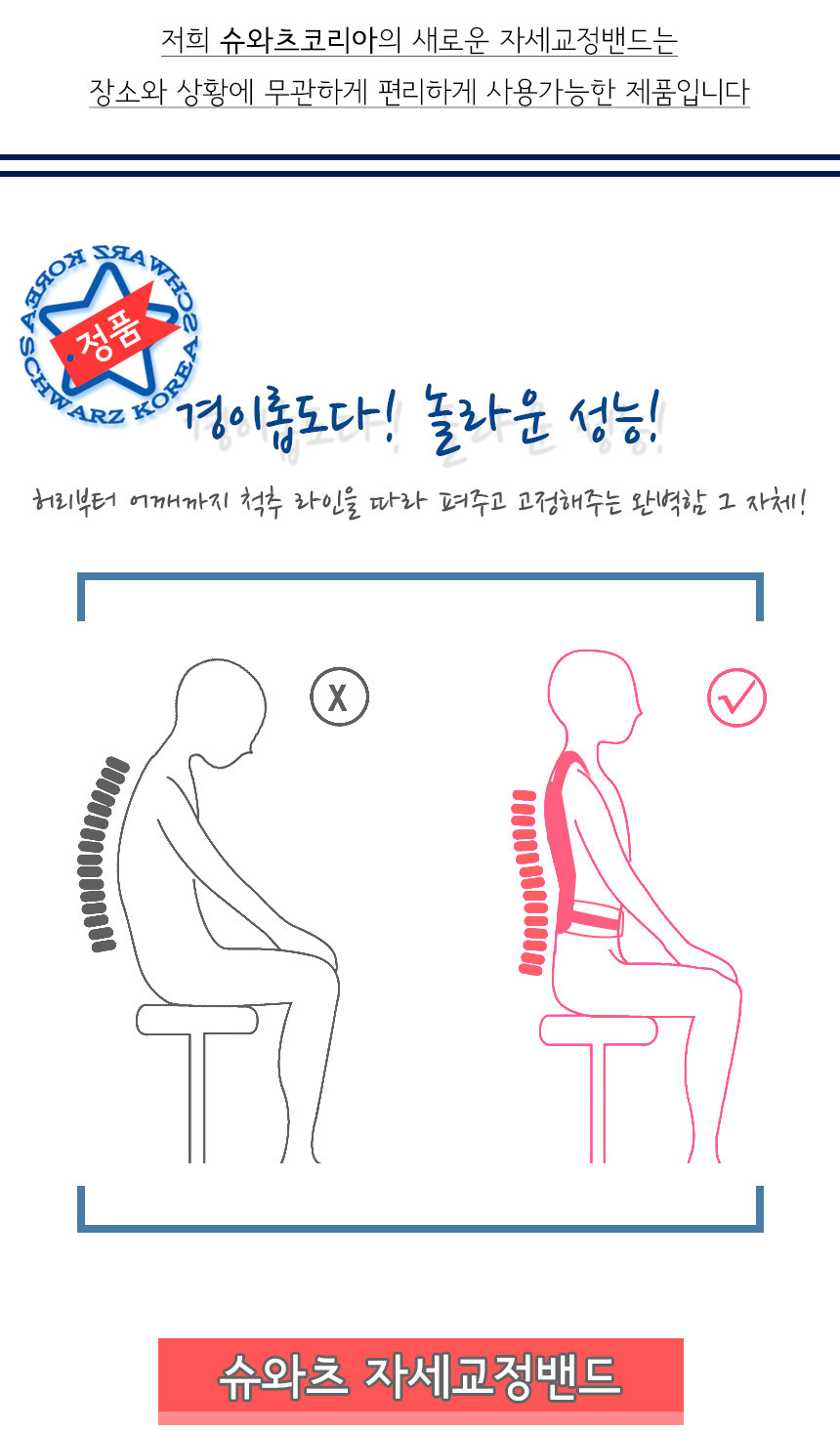 굽은등 어깨 허리 척추 밸런스밴드 바른자세 교정밴드 B,슈와츠코리아,교정기구, 디자인쇼핑몰 바보사랑