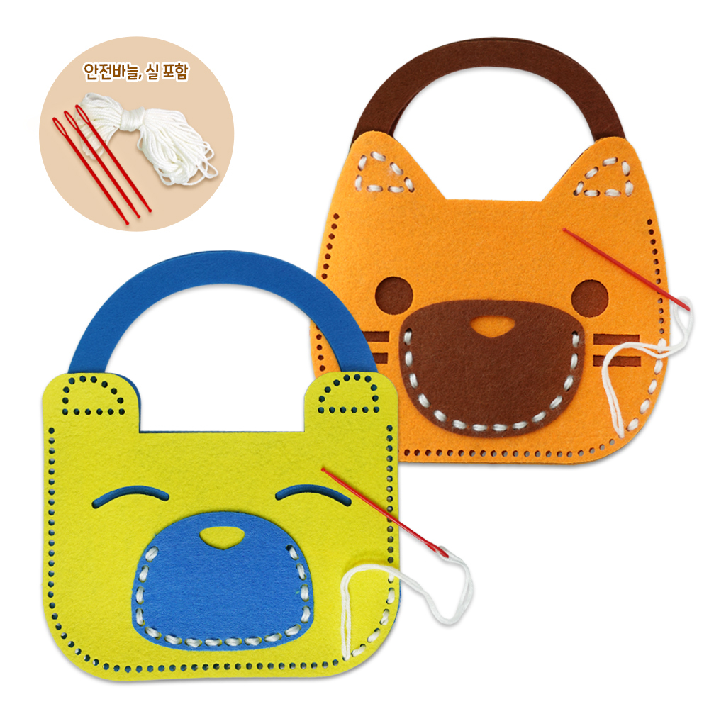 [MC90372] 인지놀이 안전 바늘로 가방만들기 2종