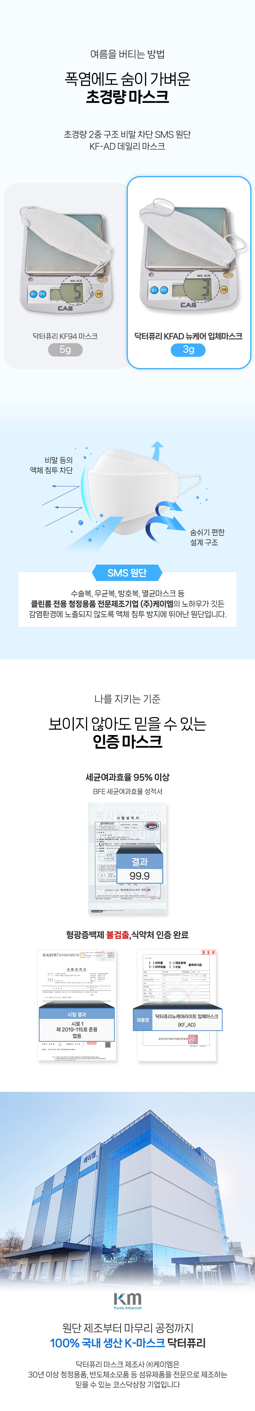 KFAD 뽑아쓰는 번들형 비말차단 뉴케어 입체마스크 50매