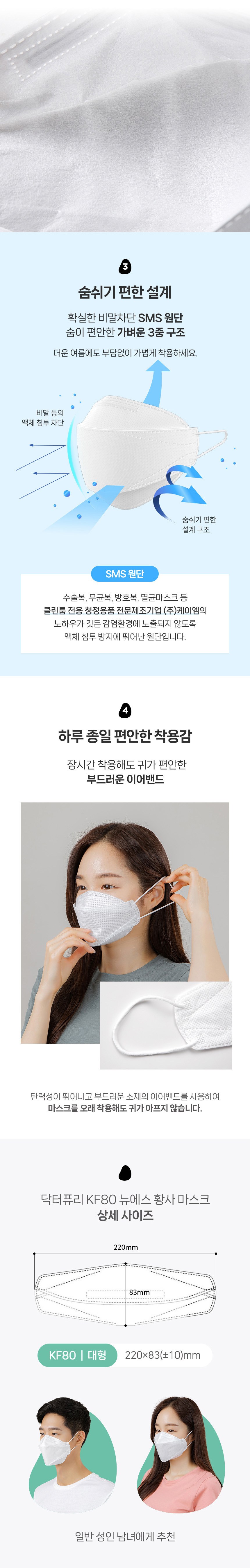 KF80 뉴에스 황사마스크 50매 대형(번들포장)