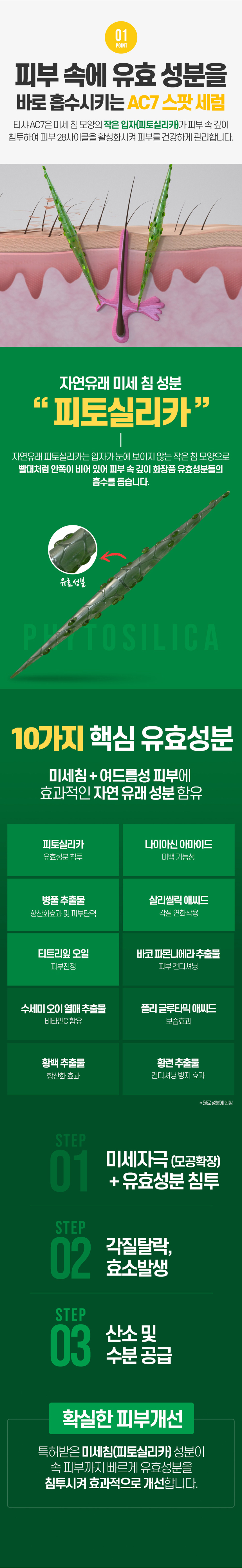 니들샷 여드름케어 티샤 AC7 여드름 피부트러블 스팟세럼 15ml 튜브 상세 이미지 4