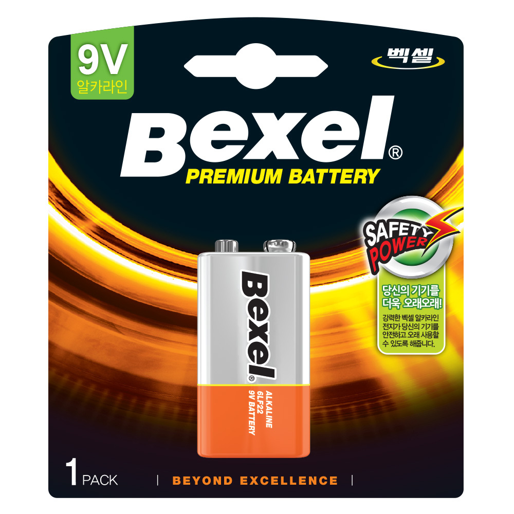 [벡셀] 알카라인 건전지 9V 6LF22 1개입