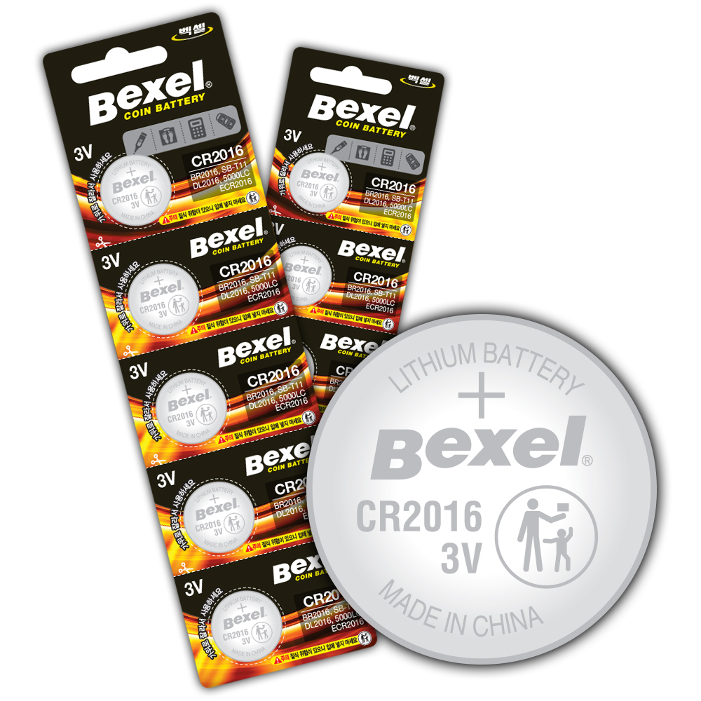 [벡셀] CR2016 리튬 코인 전지 5개입