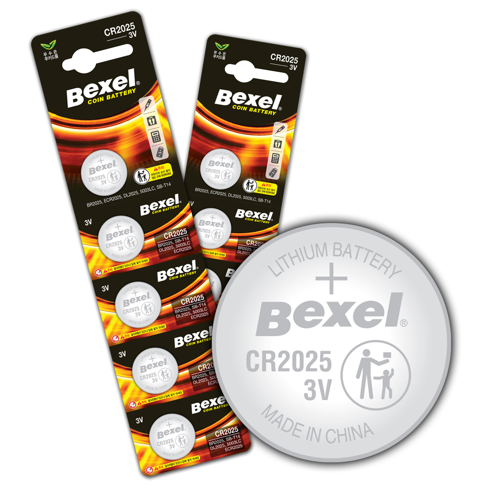 [벡셀] CR2025 리튬 코인 전지 5개입