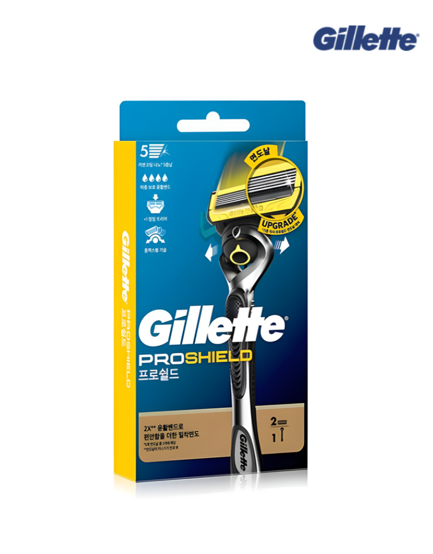 질레트 프로쉴드 옐로우 면도기 2UP/면도날 4입 또는 8입