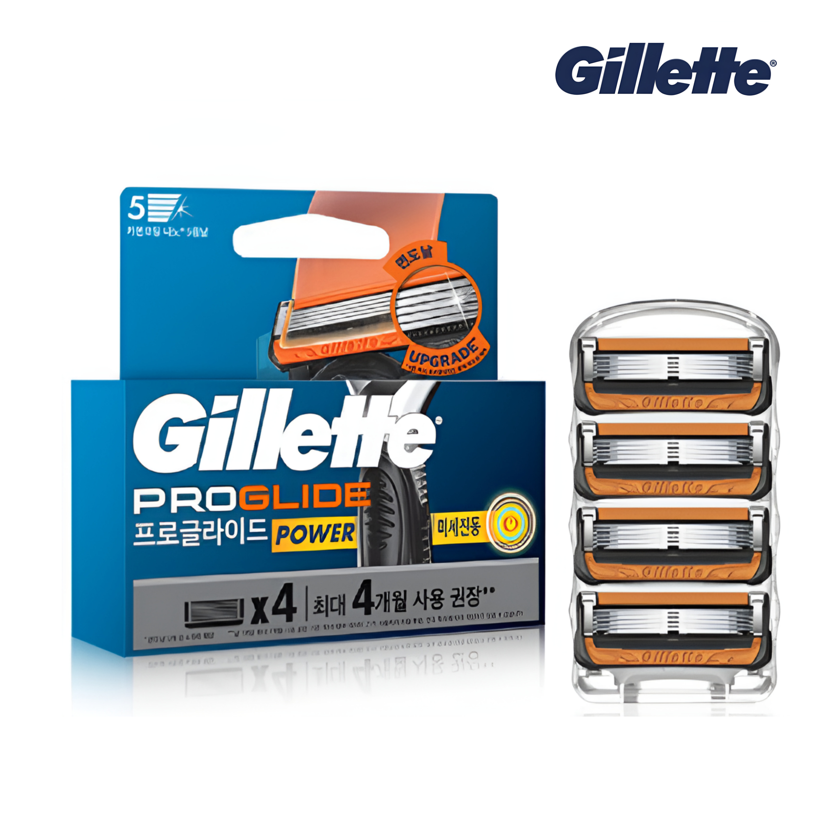 질레트 프로글라이드 파워 면도기 1UP/면도날 4입 또는 8입