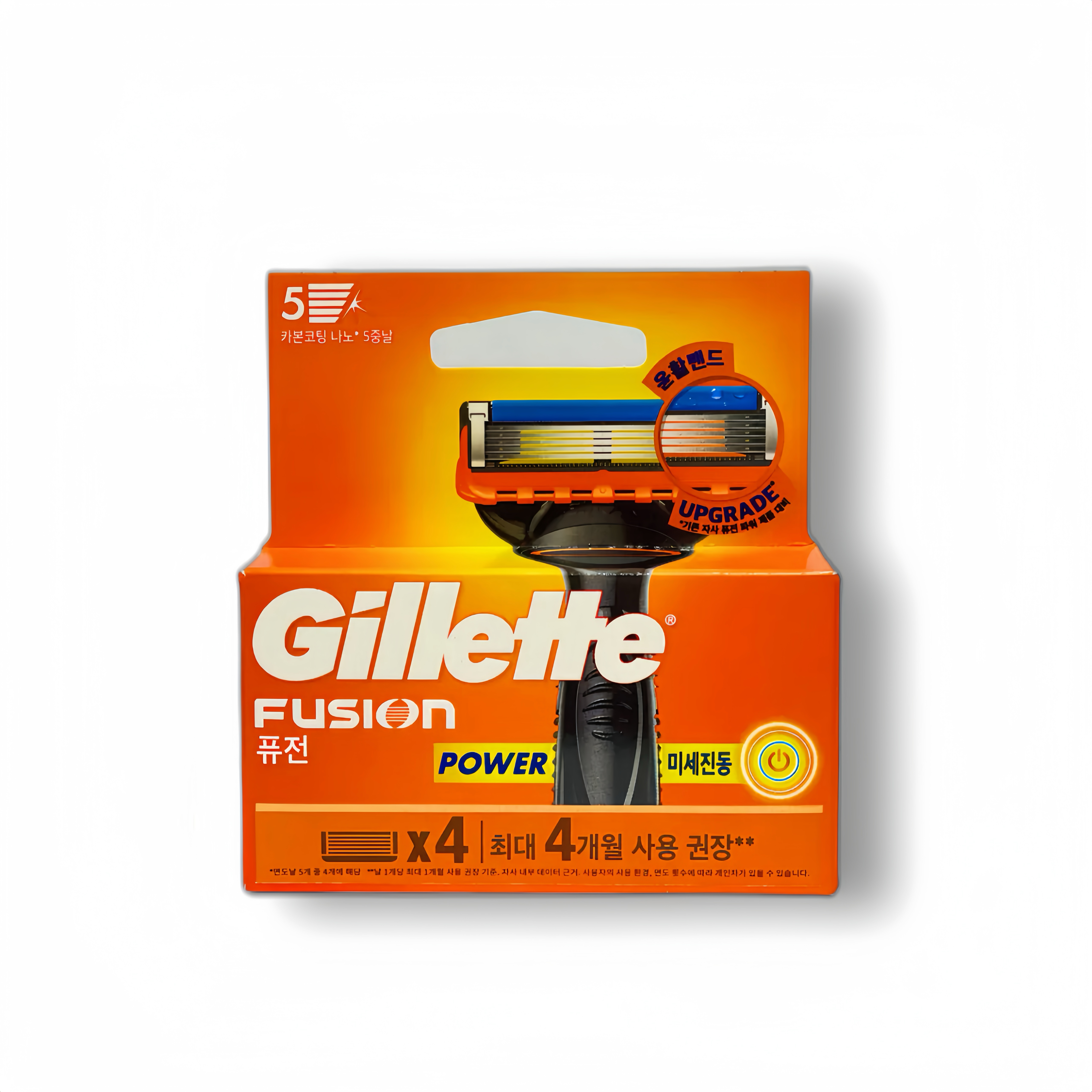 질레트 퓨전 파워 면도기 1UP/면도날 4입 또는 8입