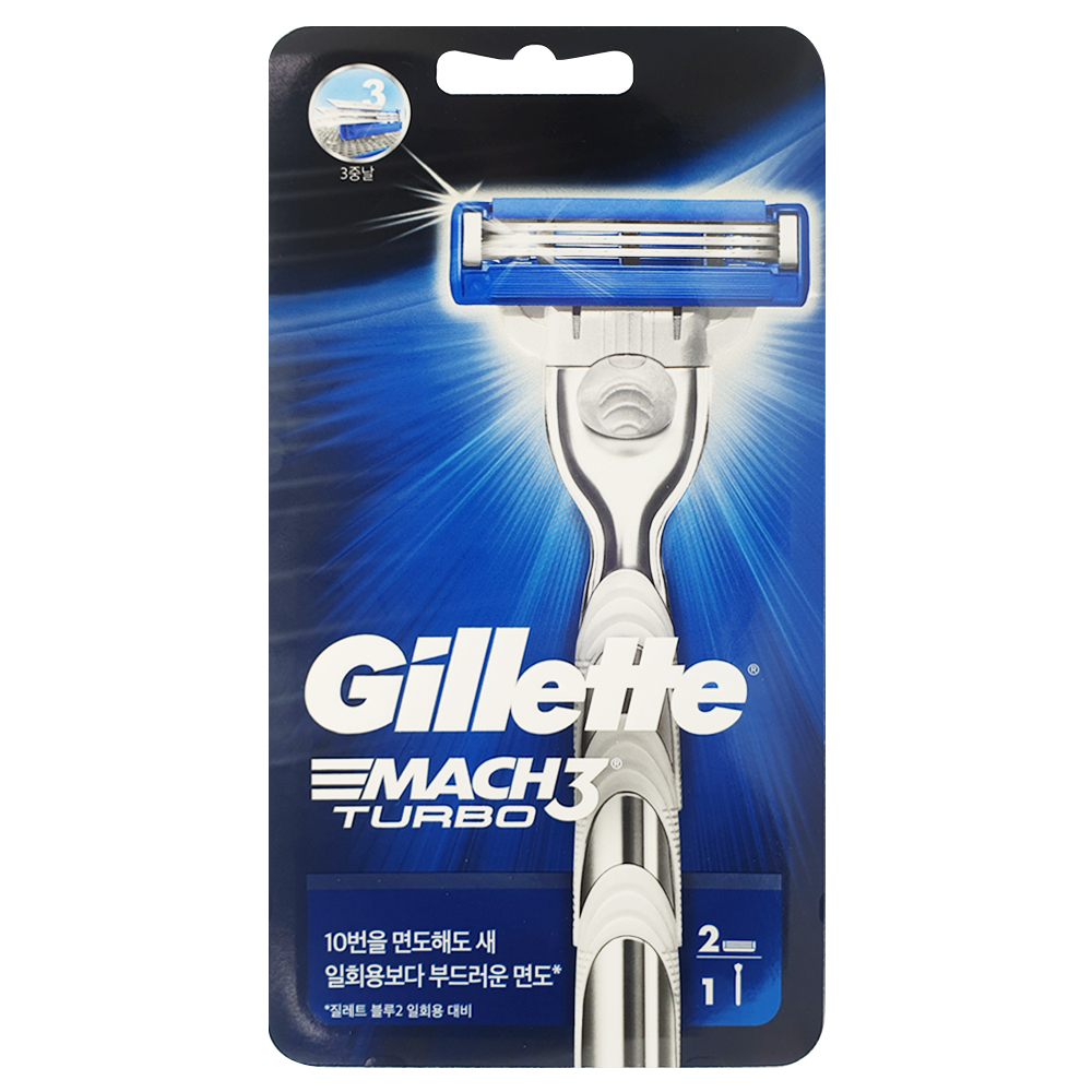 질레트 마하3 터보 면도기 2UP/면도날 4입 또는 8입