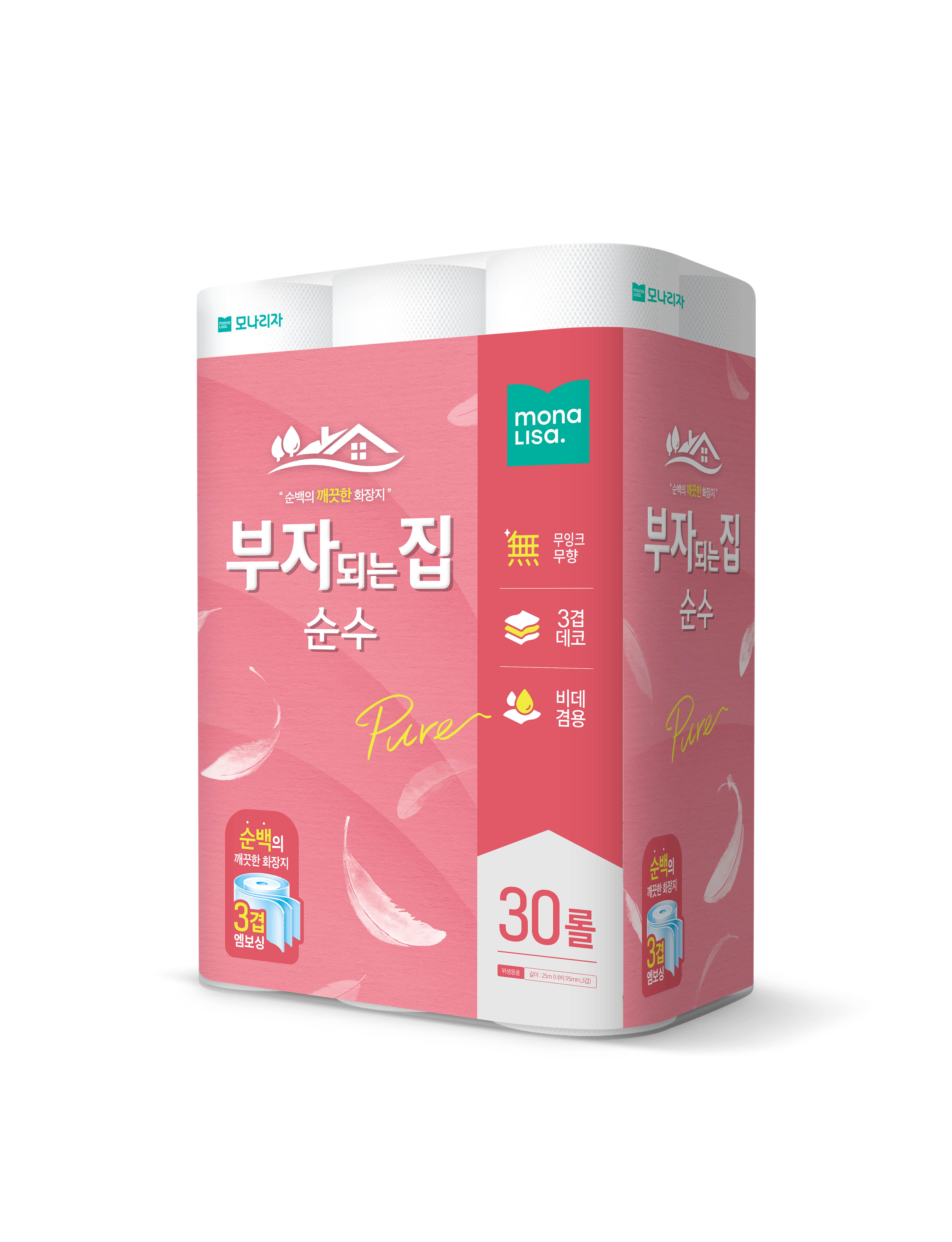 모나리자 부자되는집 20m/25m/27m 30롤 4중 택1