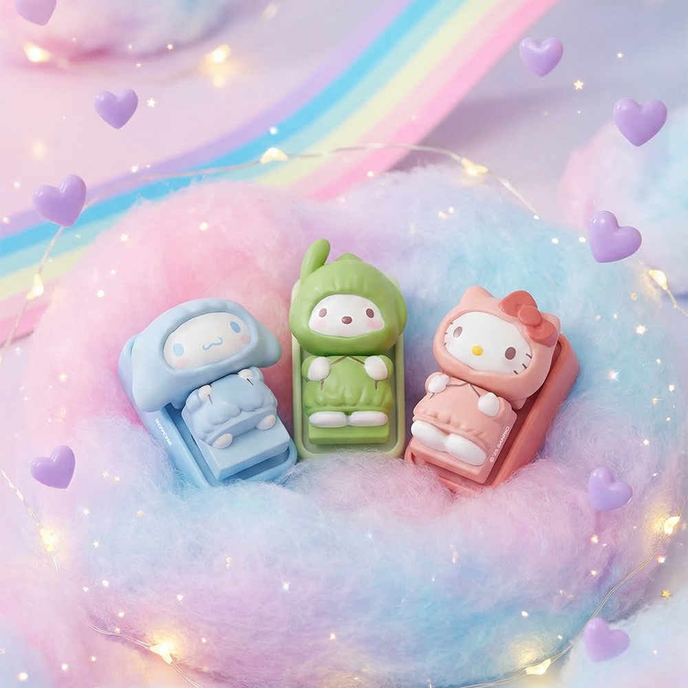 산리오 키캡 키링 헬로키티 시나모롤 포차코 포인트키캡 기계식키보드 클리커 2구