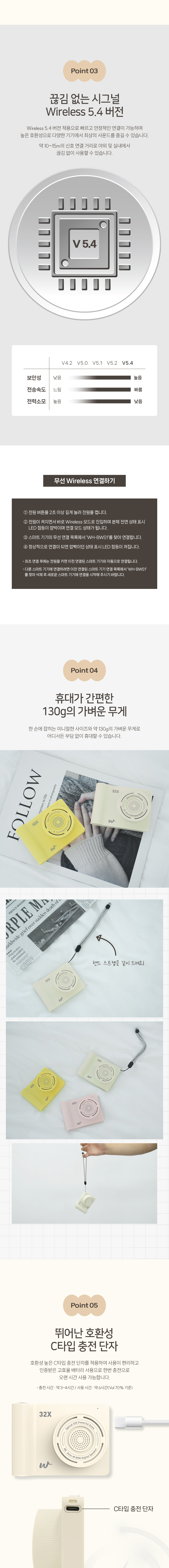 휴우 레트로 무선 미니 휴대용 블루투스 5.4 스피커