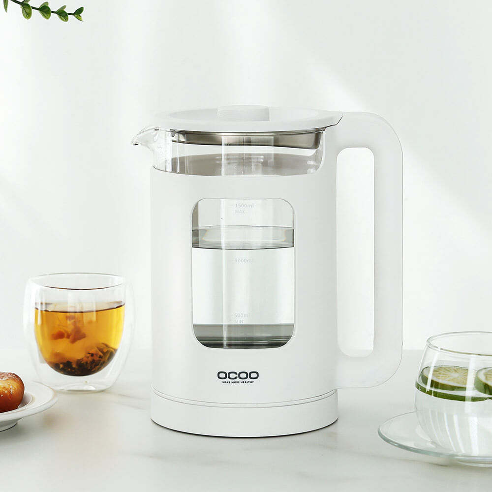 오쿠 LED 유리주전자 전기포트 1.5L 화이트,베이지 OCS-TP160G/OCS-TP170G