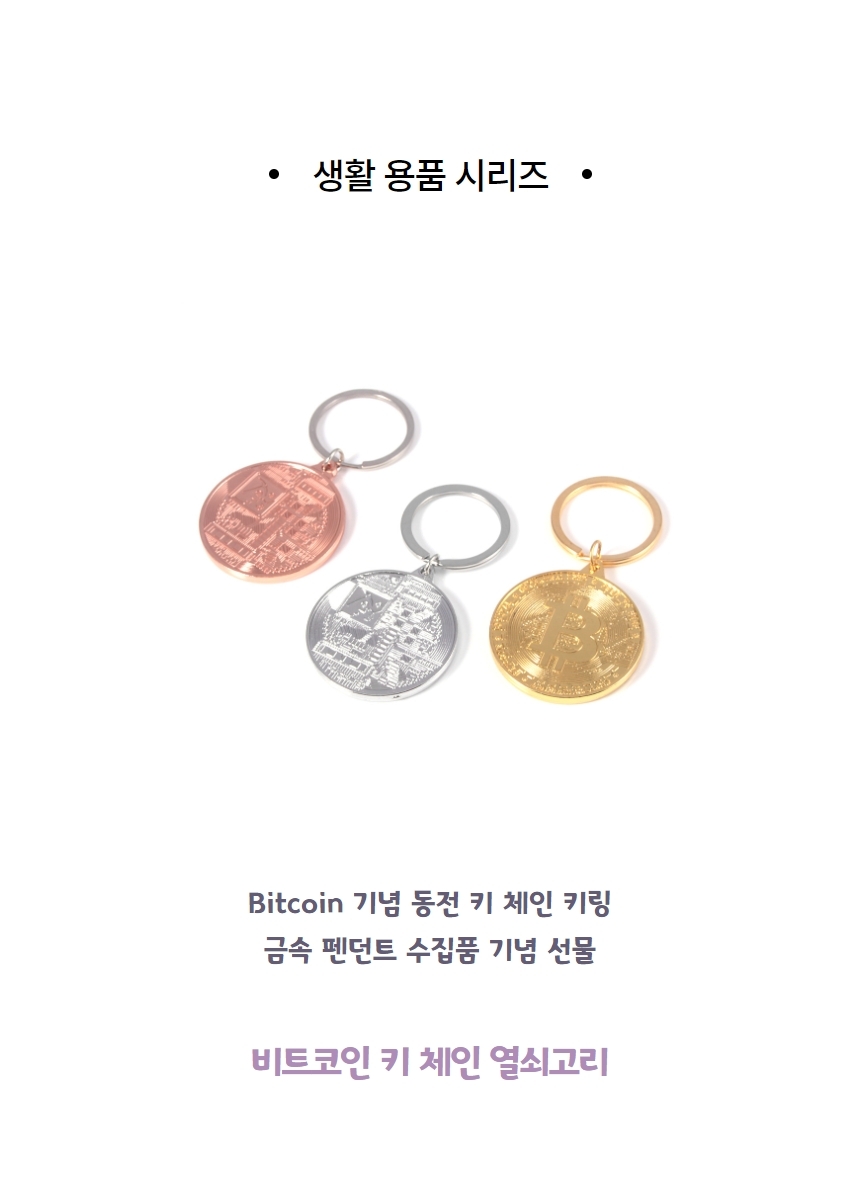 더사오몰인테리어 / 주방 / 팬시동전 화폐 주화 모형 키링 비트코인키체인 실버