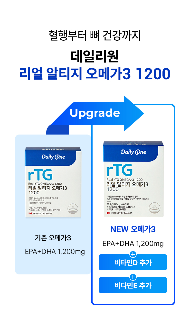 데일리원 리얼 알티지 오메가3 1200 RTG 초임계 60캡슐 1개 상세 이미지 5