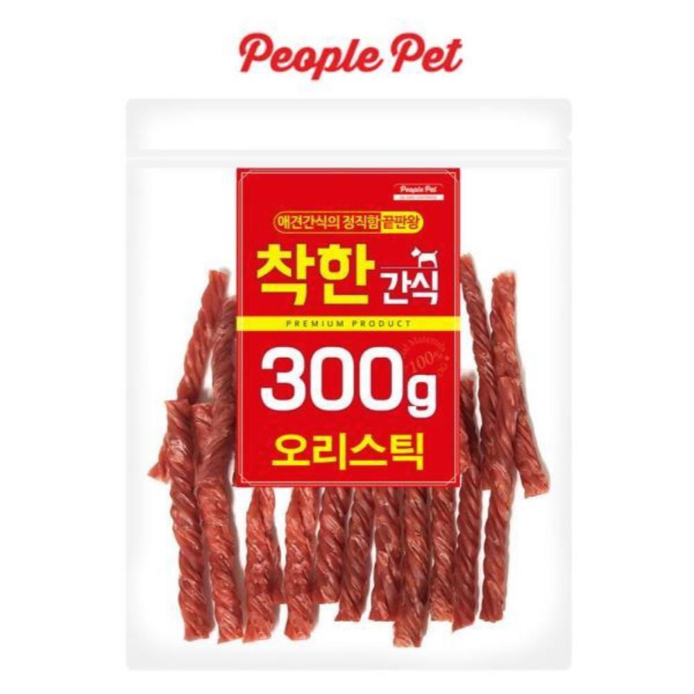 착한간식 오리스틱 300g 애견용품 개육포 강아지