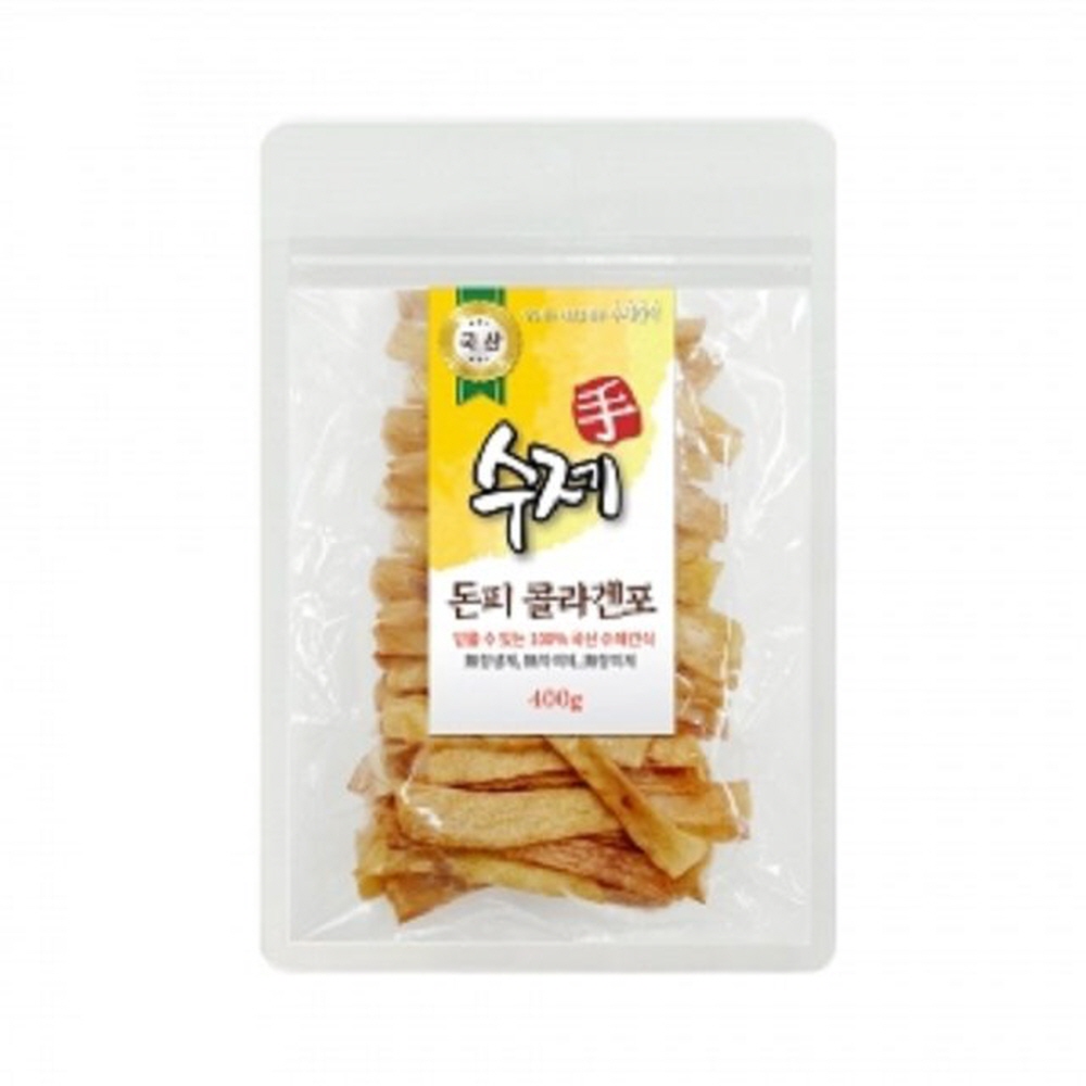 반려견 강아지 애견 수제간식 돈피콜라겐 포 400g 소지라 오리날개